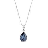 Spark Jewelry Classy Pear Ketting met Druppelvormig Blauwe Glaskristal