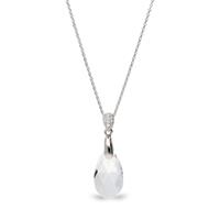 Spark Jewelry Sierlijke Druppel Witte Glaskristallen Ketting met Zirkonia℃s