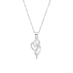 Amor Silberkette für Damen, 925 Sterling Silber, Zirkonia synth. (2-tlg., Kette mit Anhänger)