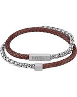 Hugo Boss BOSS BLENDED Bruin Lederen Armband – 19 cm