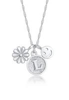 Elli Collierkettchen »Blume Flower Smiley Disc Buchstabe 925 Silber«