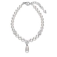 Spark Jewelry Spark Charm Pearl Zilveren Armband met Glaskristallen & Witte Parels