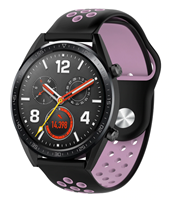 Strap-it Huawei Watch GT sport band (zwart roze)