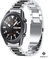 Strap-it Samsung Galaxy Watch 3 stalen band 45mm (zilver/zwart)