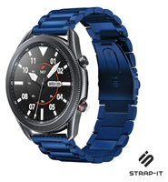 Strap-it Samsung Galaxy Watch 3 stalen band 45mm (blauw)