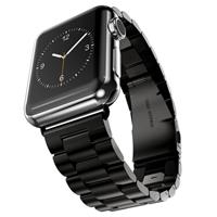 Strap-it Apple Watch stalen band (zwart)