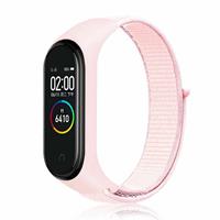 Strap-it Xiaomi Mi band 6 nylon bandje (lichtroze)