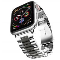 Strap-it Apple Watch stalen band (zilver/zwart)