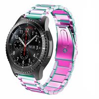 Strap-it Samsung Galaxy Watch stalen band 45mm / 46mm (regenboog)
