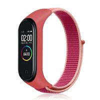 Strap-it Xiaomi Mi band 6 nylon bandje (pomegrenate)