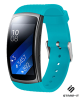 Strap-it Samsung Gear Fit 2 / Gear Fit 2 Pro siliconen bandje (aqua)