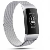 Strap-it Fitbit Charge 4 Milanese band (zilver)