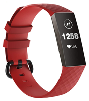 Strap-it Fitbit Charge 3 silicone band (rood)
