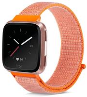 Strap-it Fitbit Versa nylon bandje (oranje)