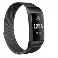 Strap-it Fitbit Charge 4 Milanese band (zwart)