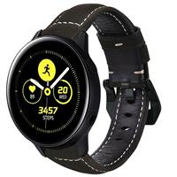 Strap-it Samsung Galaxy Watch active leren bandje (zwart)