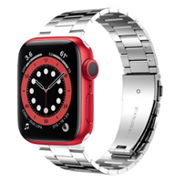 Strap-it Apple Watch 6 stalen band (zilver)
