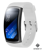 Strap-it Samsung Gear Fit 2 / Gear Fit 2 Pro siliconen bandje (wit)