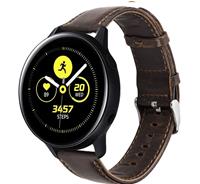 Strap-it Samsung Galaxy Watch active leren bandje (donkerbruin)
