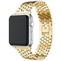 Strap-it Apple Watch stalen vis band (goud)
