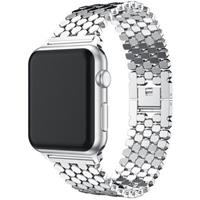 Strap-it Apple Watch stalen vis band (zilver)