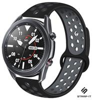 Strap-it Samsung Galaxy Watch 3 sport band 45mm (zwart/grijs)