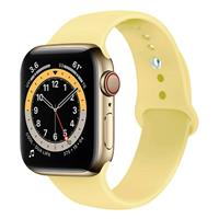 Strap-it Apple Watch 6 silicone band (geel)