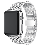 Strap-it Apple Watch stalen draak band (zilver)