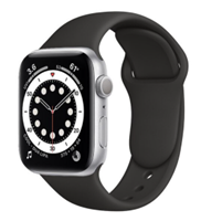 Strap-it Apple Watch 6 silicone band (zwart)