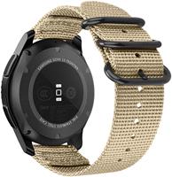 Strap-it Samsung Galaxy Watch Active nylon gesp band (khaki)