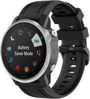 Strap-it Garmin Fenix 5s / 6s siliconen bandje (zwart)