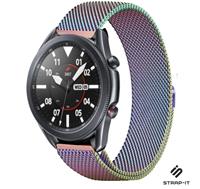 Strap-it Samsung Galaxy Watch 3 Milanese band 45mm (regenboog)