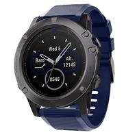 Strap-it Garmin Fenix 5x / 6x siliconen bandje (donkerblauw)