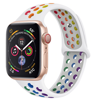 Strap-it Apple Watch sport+ band (kleurrijk wit)