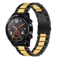 Strap-it Huawei Watch GT stalen band (zwart/goud)