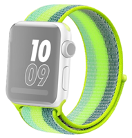 Strap-it Apple Watch nylon band (groen/geel)