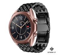 Strap-it Samsung Galaxy Watch 3 - 41mm stalen draak band (zwart)