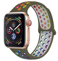 Strap-it Apple Watch sport+ band (kleurrijk olijfgroen)