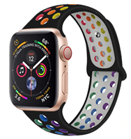 Strap-it Apple Watch sport+ band (kleurrijk zwart)