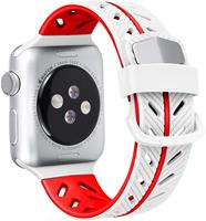 Strap-it Apple Watch Special Edition band (wit/rood)
