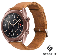 Strap-it Samsung Galaxy Watch 3 - 41mm leren bandje (bruin)