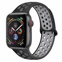 Strap-it Apple Watch sport+ band (zwart/grijs)