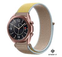 Strap-it Samsung Galaxy Watch 3 - 41mm nylon bandje (camel)