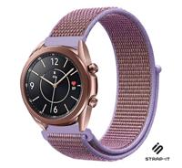 Strap-it Samsung Galaxy Watch 3 - 41mm nylon bandje (lila)