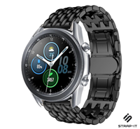 Strap-it Samsung Galaxy Watch 3 - 45mm stalen draak band (zwart)