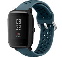 Strap-it Xiaomi Amazfit Bip siliconen bandje met gaatjes (rock green)