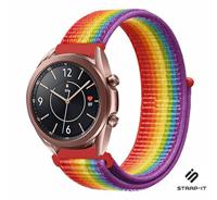 Strap-it Samsung Galaxy Watch 3 - 41mm nylon bandje (regenboog)
