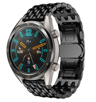 Strap-it Huawei Watch GT stalen draak band (zwart)