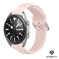 Strap-it Samsung Galaxy Watch 3 - 45mm siliconen bandje met gaatjes (roze)