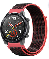 Strap-it Huawei Watch GT nylon band (zwart/rood)